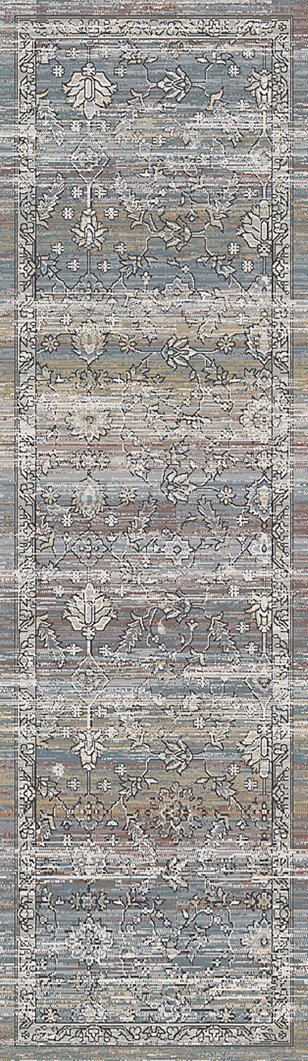 Trevi Transitional Beige/Cream/Blue Floral Medium Pile Rug