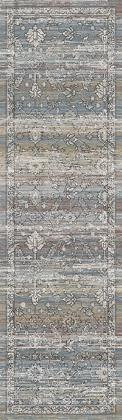 Trevi Transitional Beige/Cream/Blue Floral Medium Pile Rug