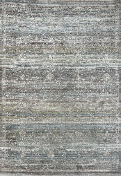 Trevi Transitional Beige/Cream/Blue Floral Medium Pile Rug