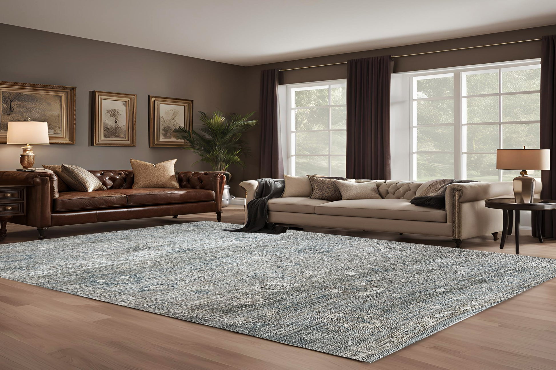 Trevi Transitional Beige/Multi Floral Medium Pile Rug