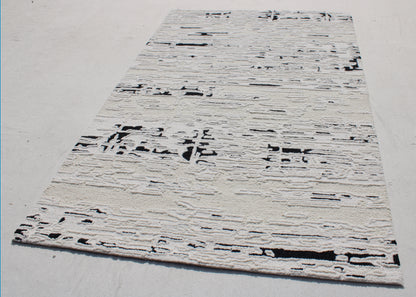 Trono Modern Black/White Abstract High-Low Rug