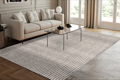 Trono Modern Ivory/Natural Geometric Low Pile Rug
