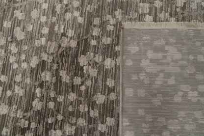 Valeria Modern Brown/Grey/Ivory Floral Medium Pile Rug