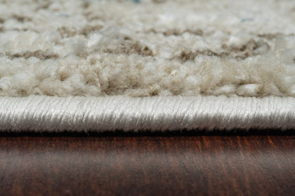 Venedik Traditional Cream/Blue Floral Medium Pile Rug
