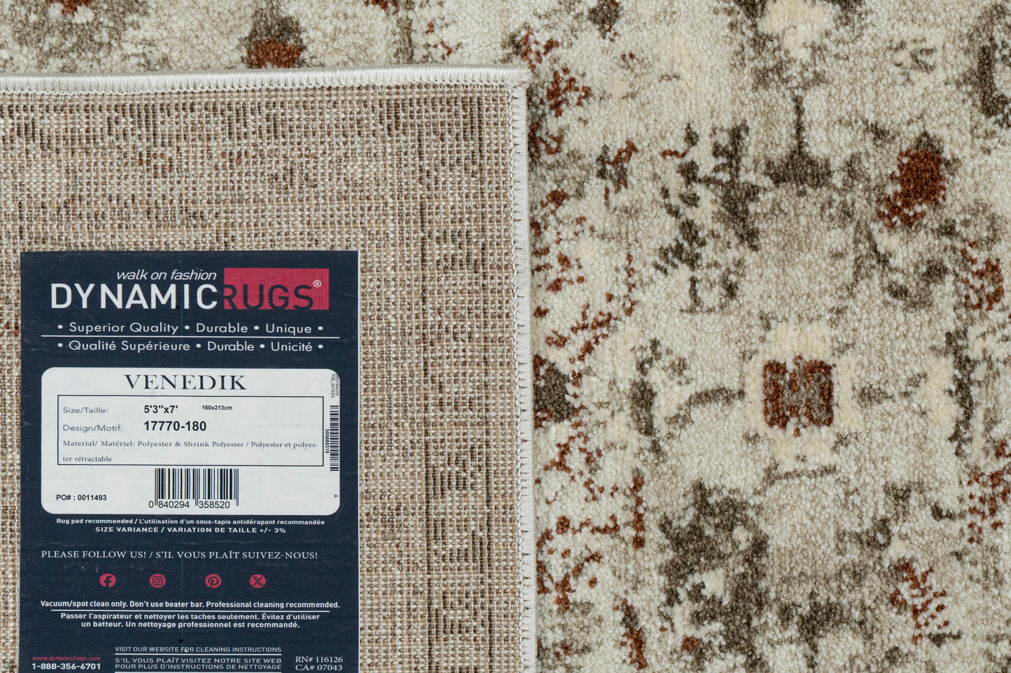 Venedik Traditional Cream/Terra Floral Medium Pile Rug