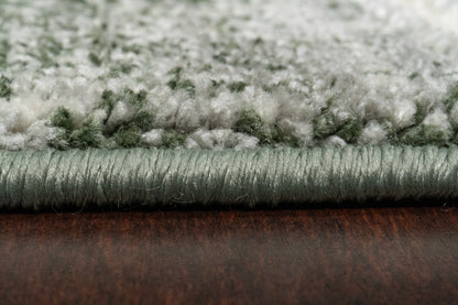 Venedik Modern Green/Grey Striped Medium Pile Rug