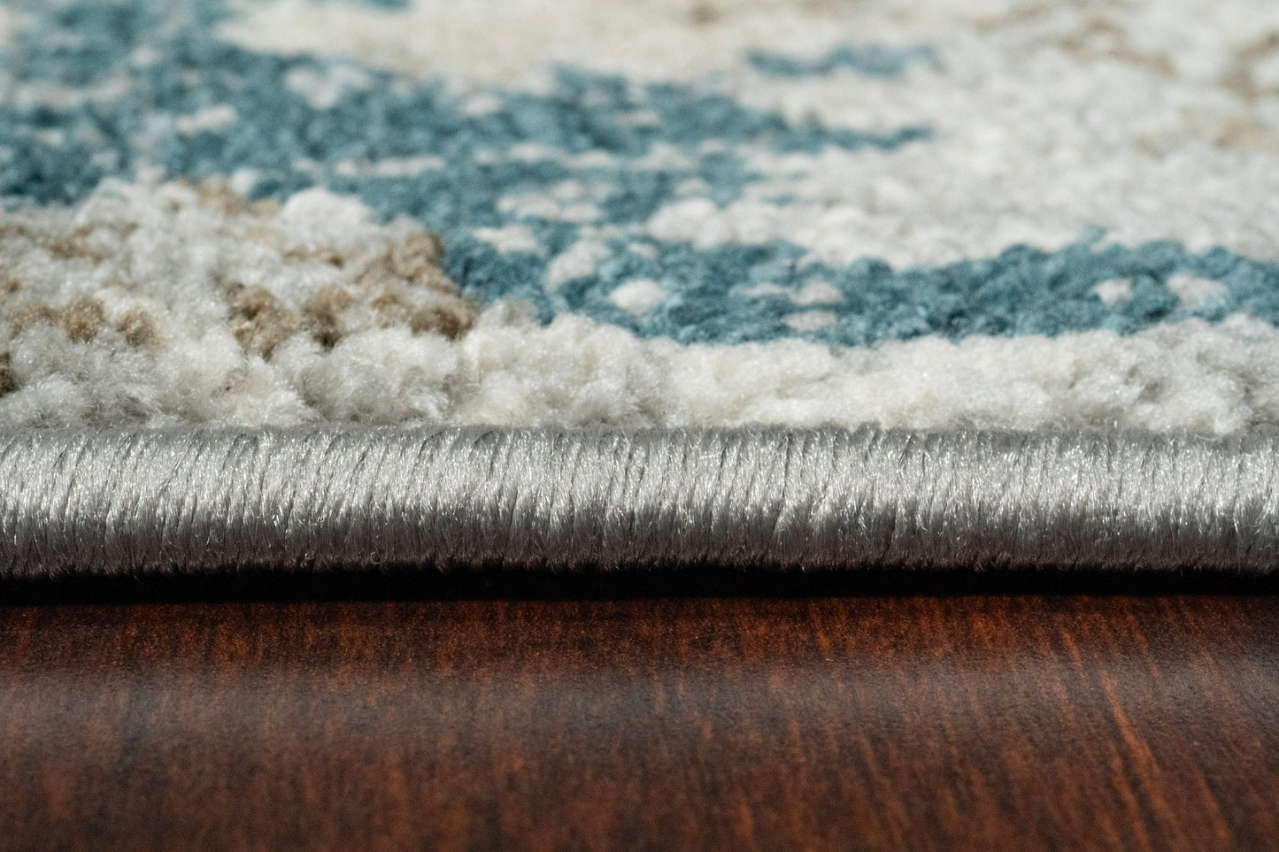 Venedik Transitional Blue/Cream Floral Medium Pile Rug