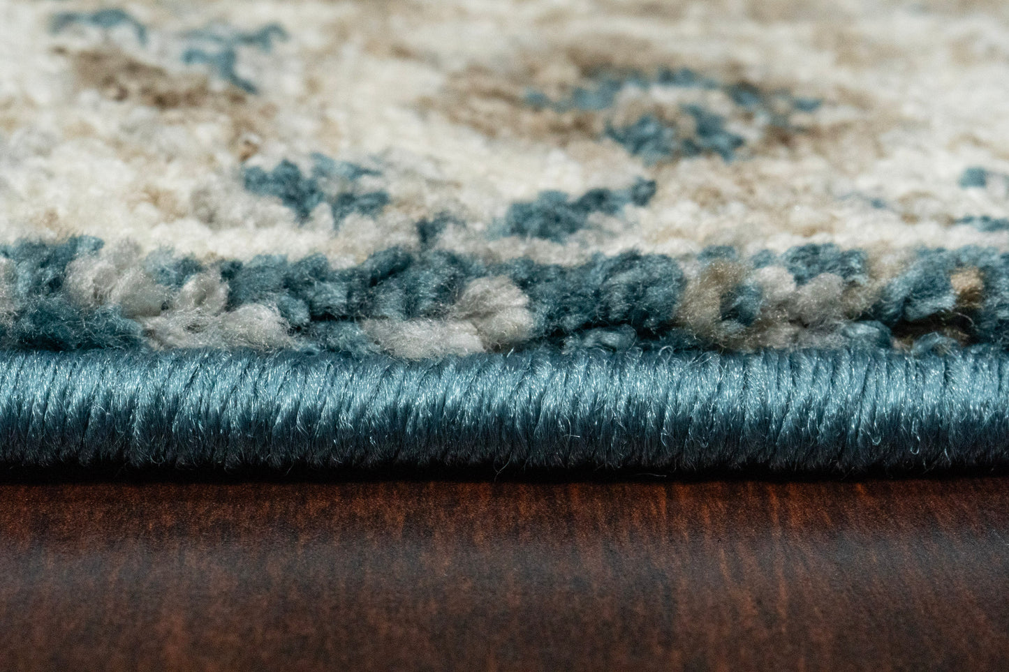 Venedik Transitional Blue/Cream/Beige Floral Medium Pile Rug