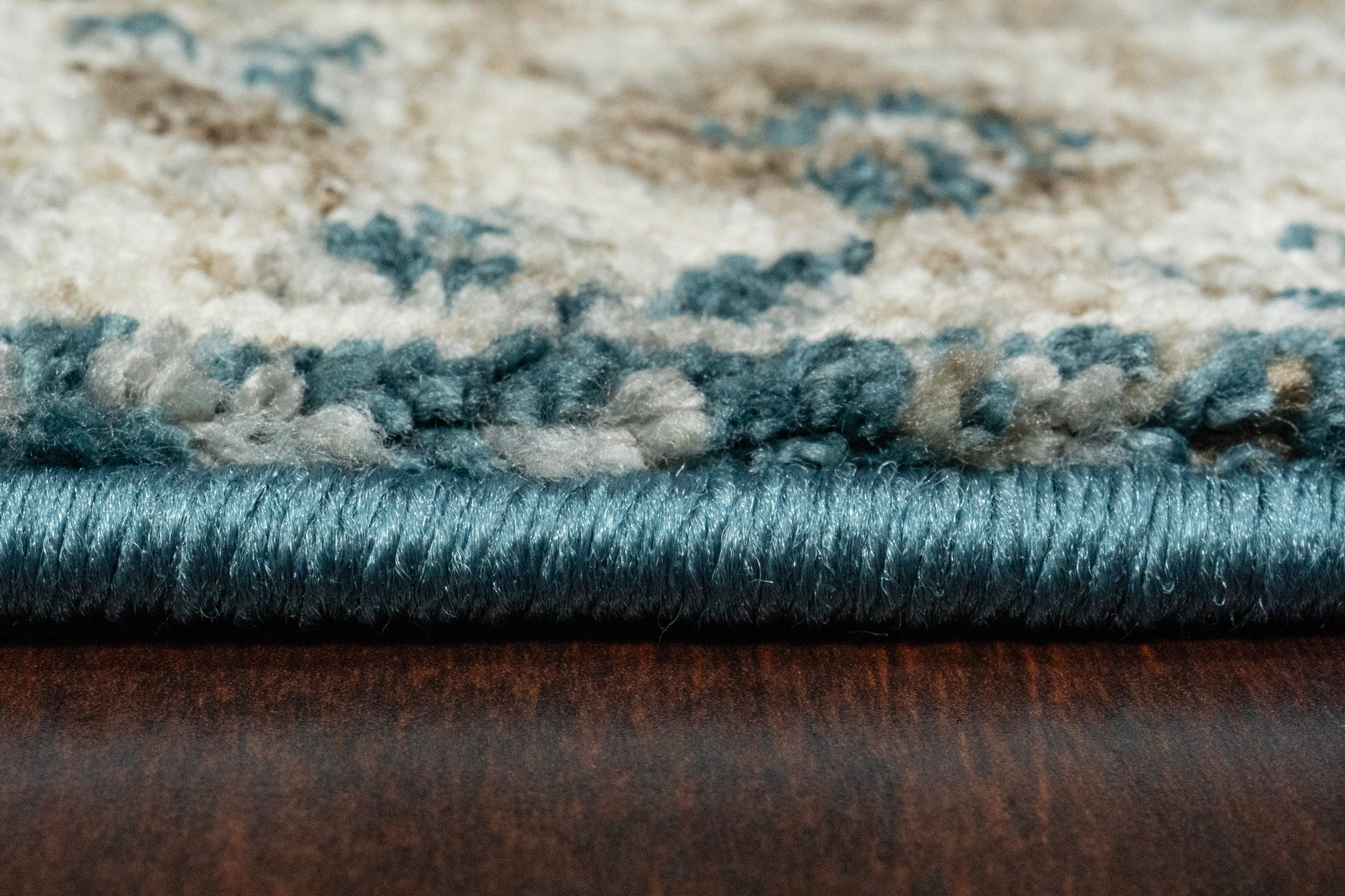 Venedik Transitional Blue/Cream/Beige Floral Medium Pile Rug