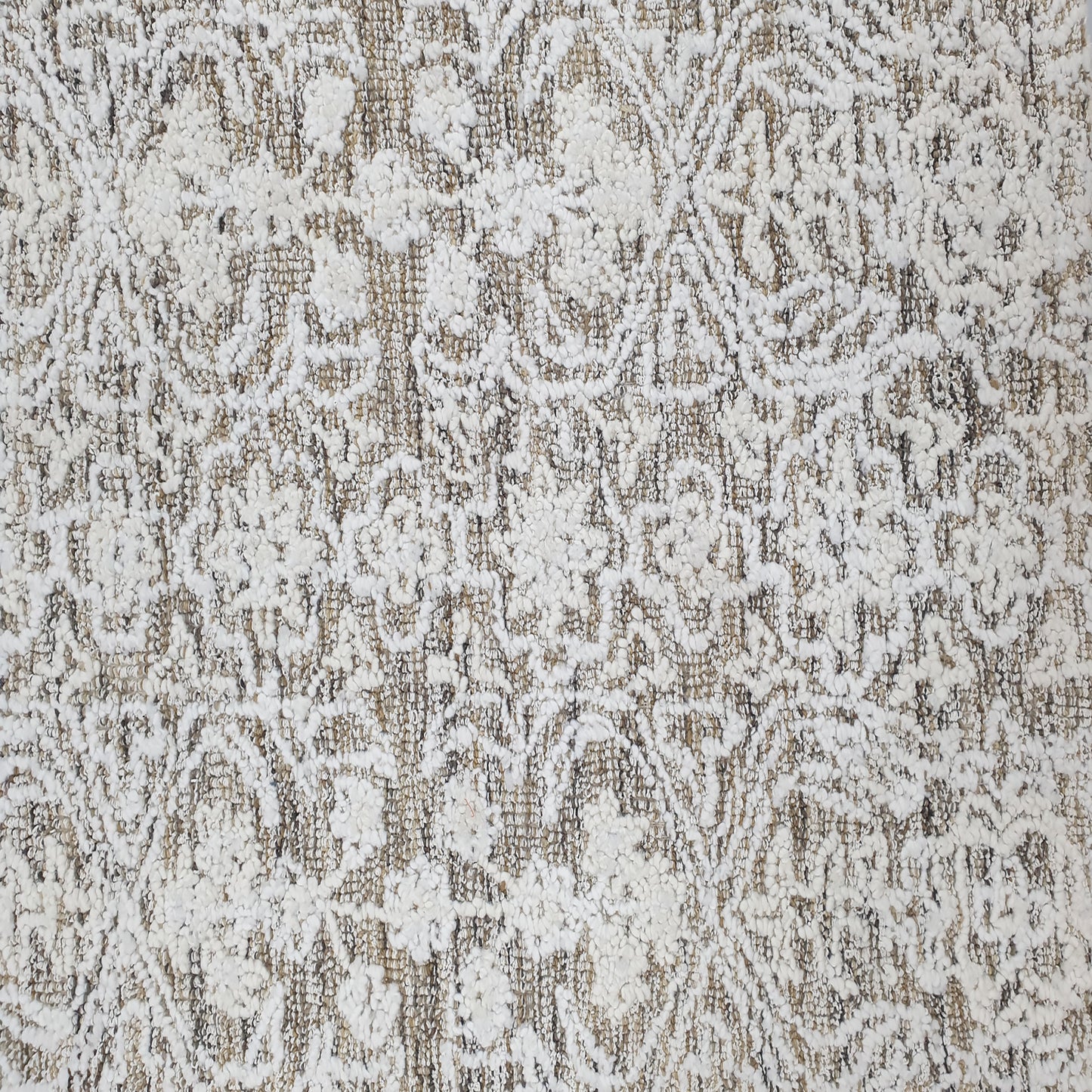 Vigo Modern Taupe/Ivory Floral Medium Pile Rug