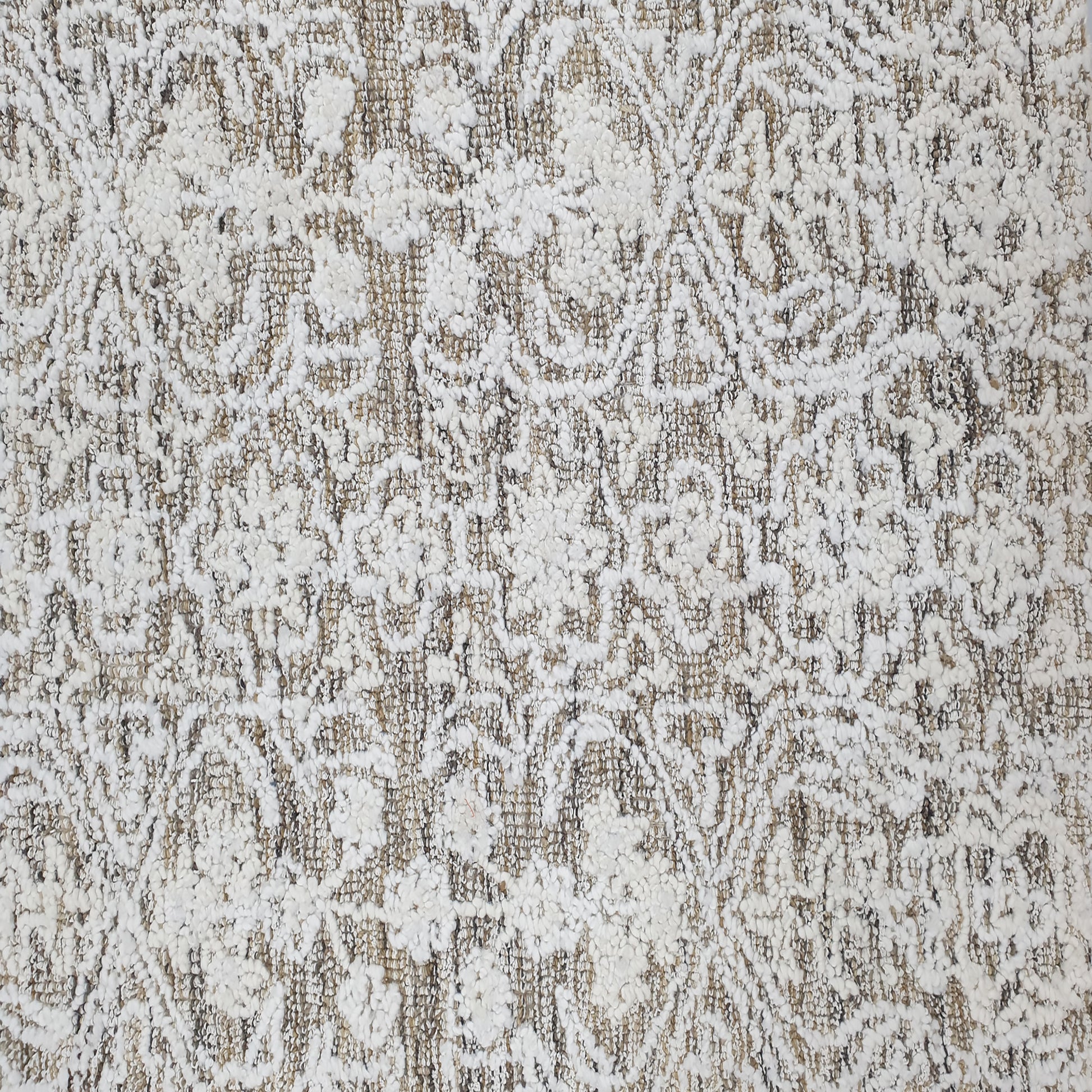 Vigo Modern Taupe/Ivory Floral Medium Pile Rug