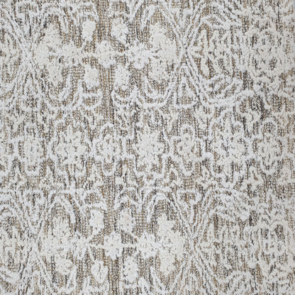 Vigo Modern Taupe/Ivory Floral Medium Pile Rug