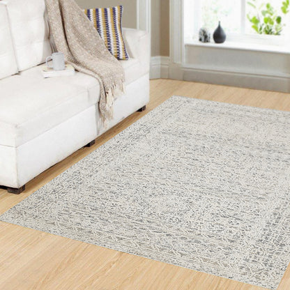 Vigo Modern Taupe/Charcoal/Ivory Bordered Medium Pile Rug
