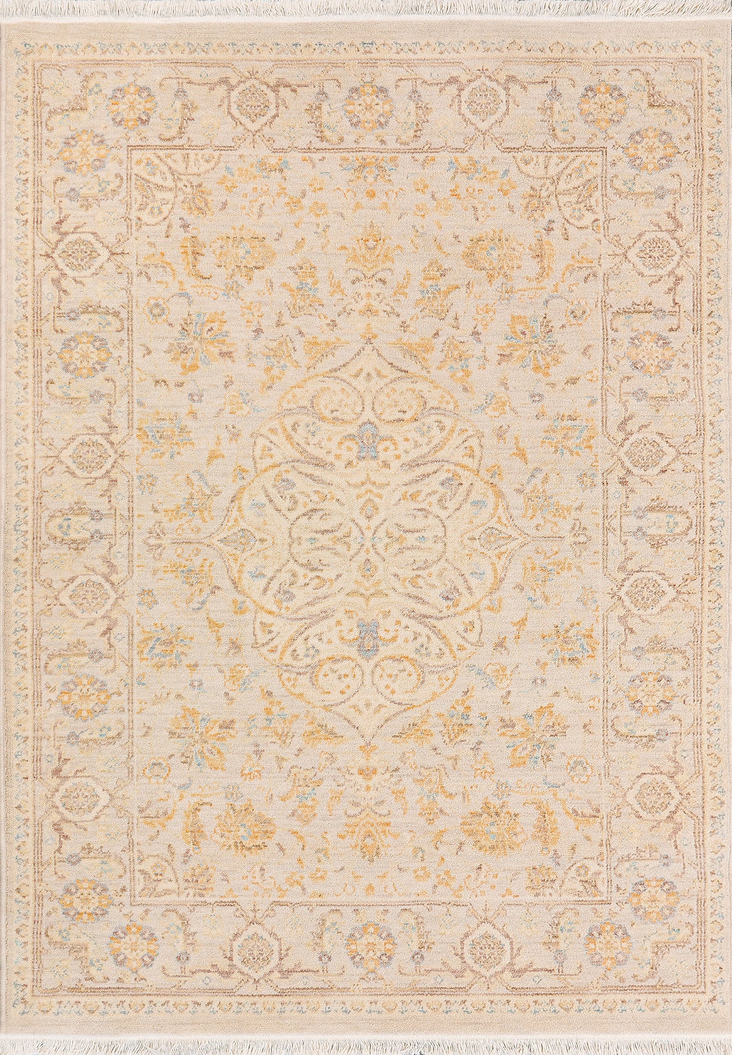 Wade Traditional Grey/Brown/Multi Medallion Medium Pile Rug