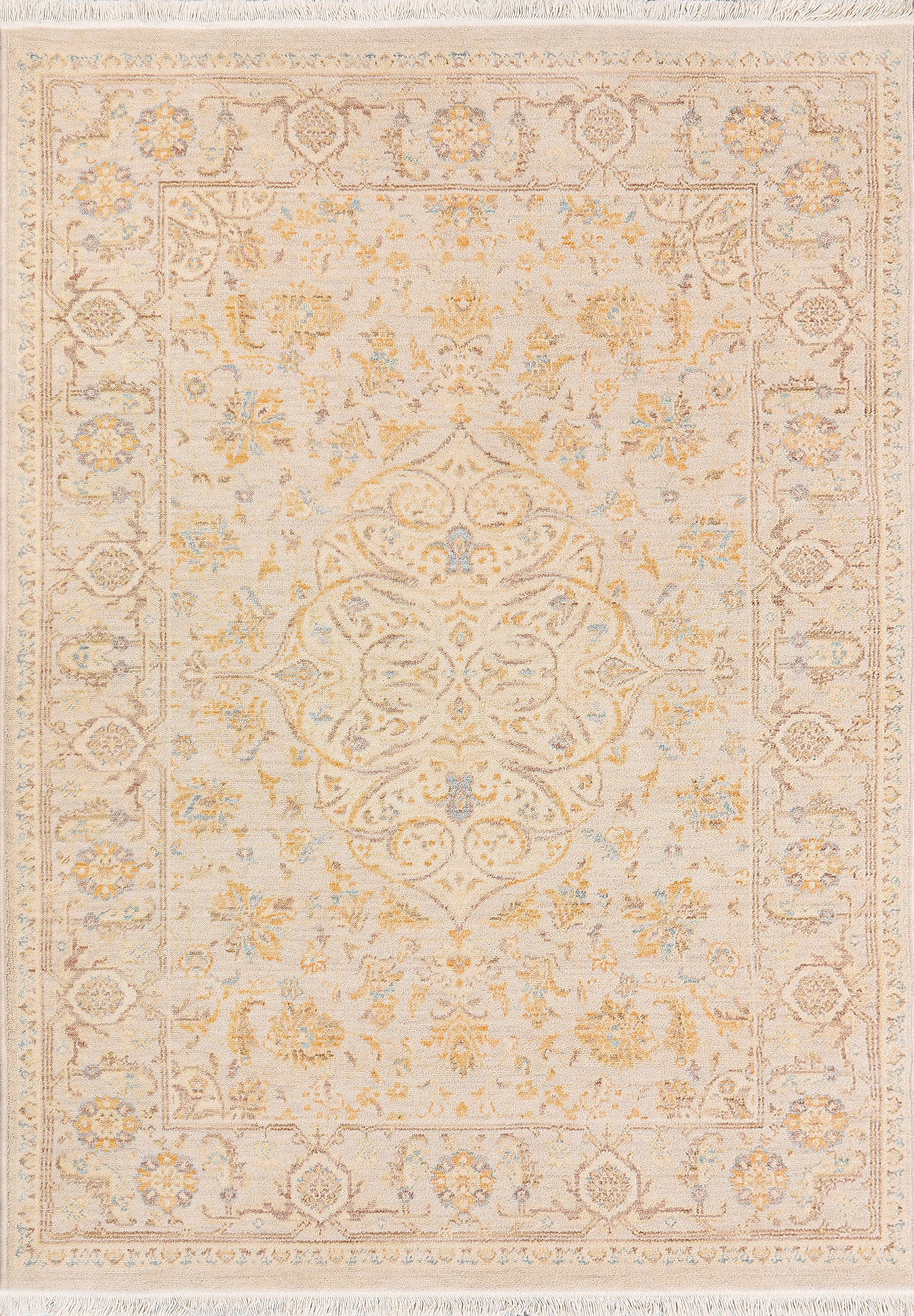 Wade Traditional Grey/Brown/Multi Medallion Medium Pile Rug