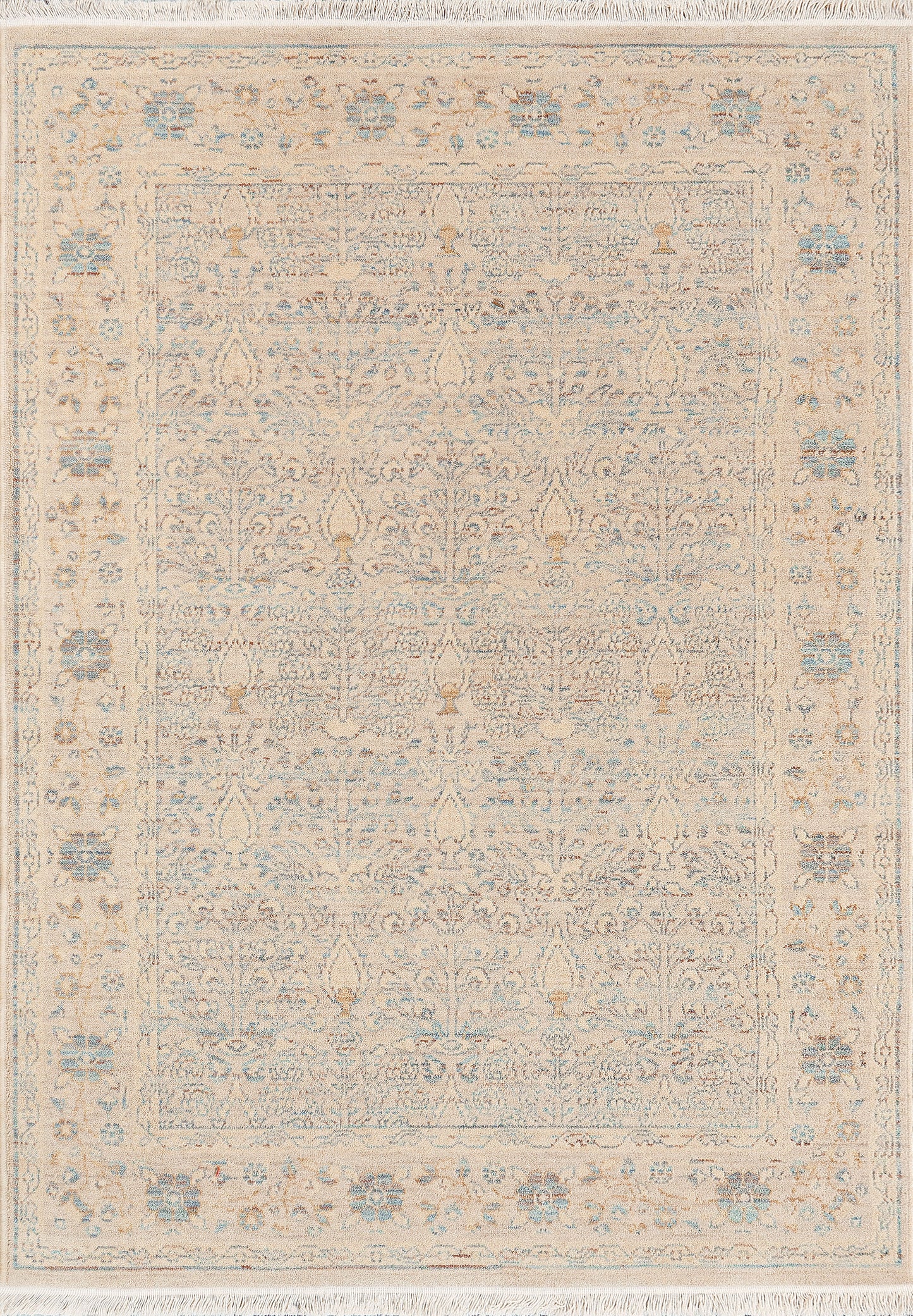 Wade Traditional Beige/Grey/Multi Floral Medium Pile Rug
