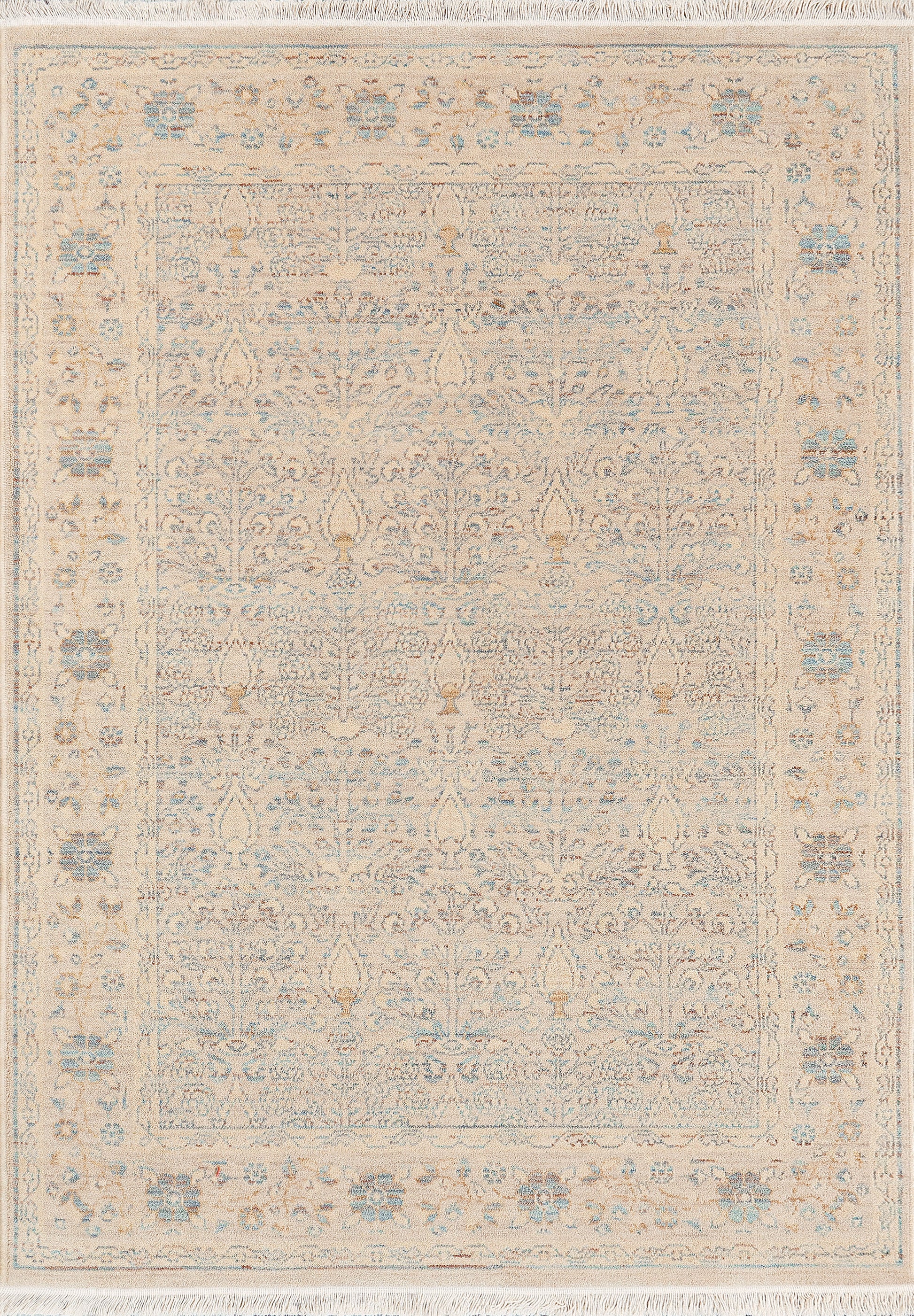 Wade Traditional Beige/Grey/Multi Floral Medium Pile Rug