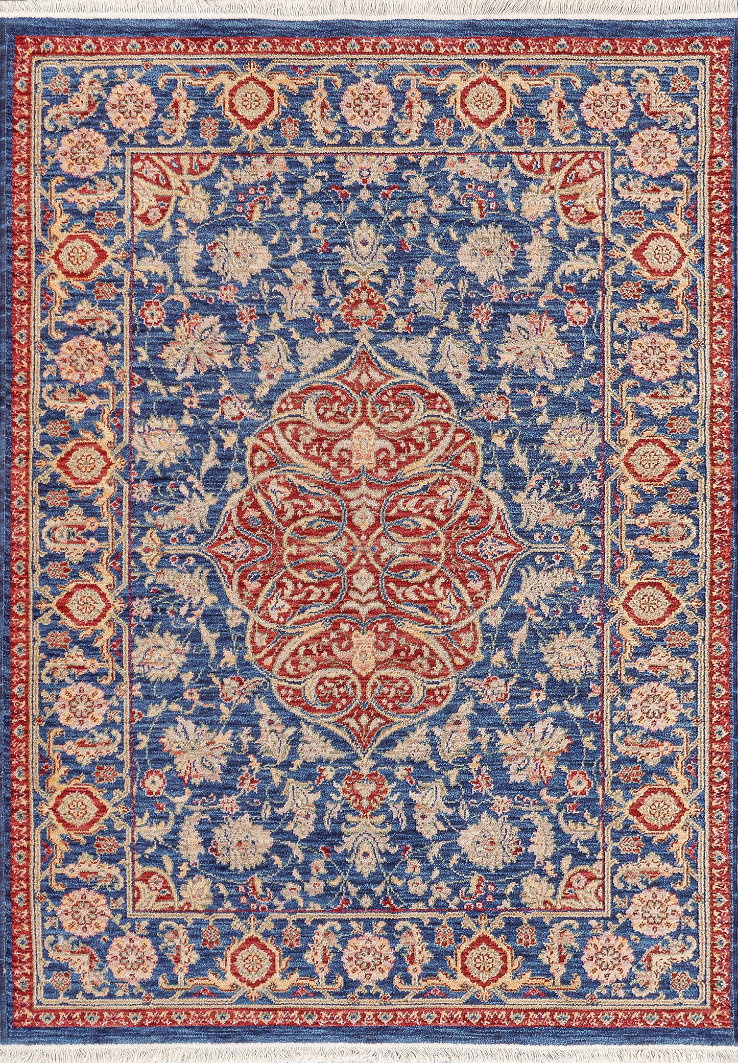 Wade Traditional Navy/Red/Multi Medallion Medium Pile Rug