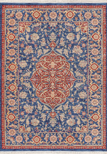 Wade Traditional Navy/Red/Multi Medallion Medium Pile Rug