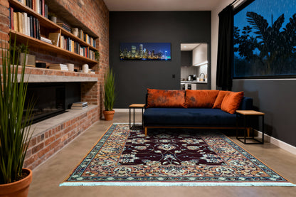 Wade Traditional Red/Multi Floral Medium Pile Rug
