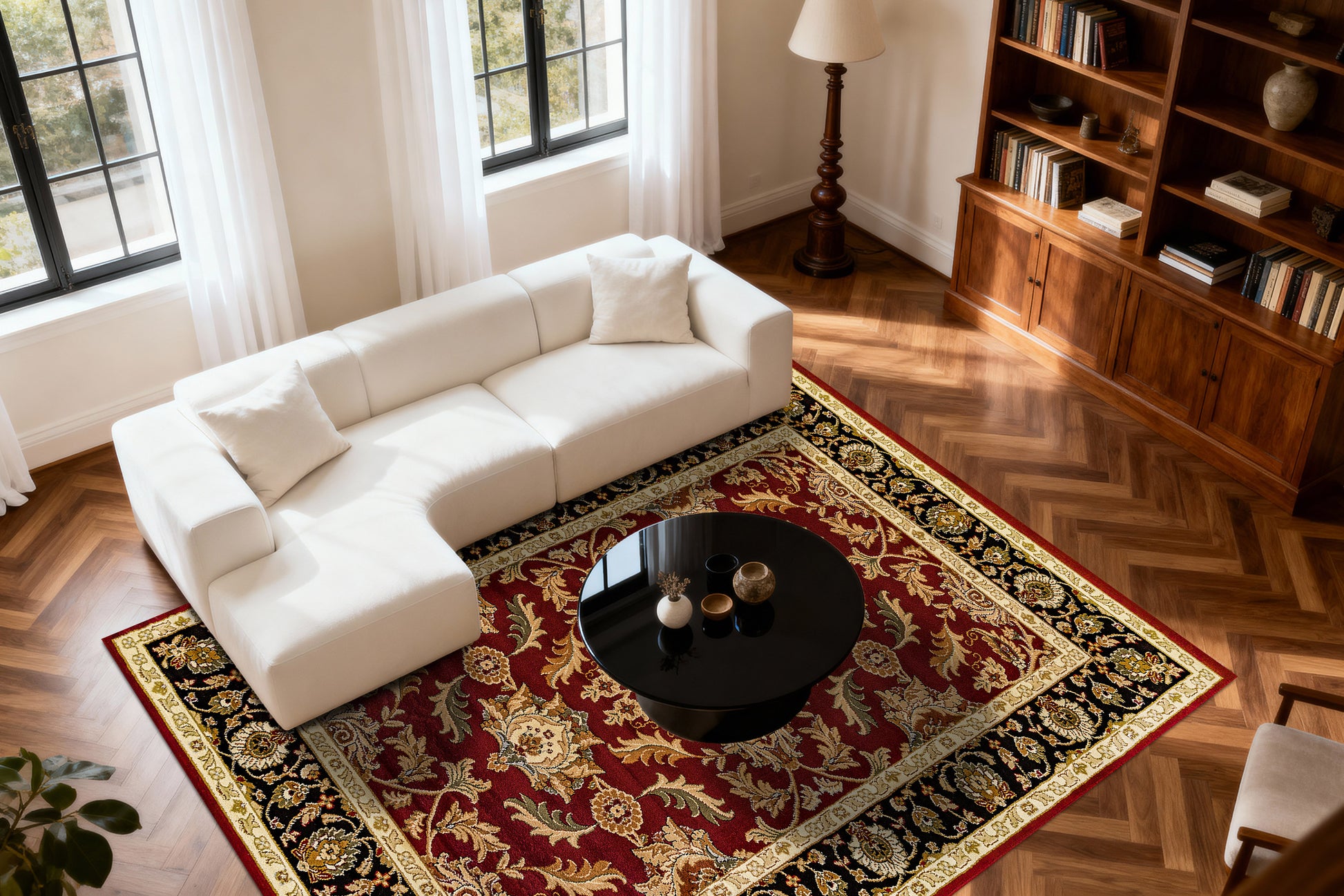 Yazd Traditional Red Classic Medium Pile Rug