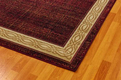 Yazd Contemporary Red Modern Medium Pile Rug