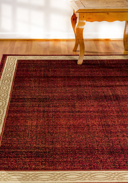 Yazd Contemporary Red Modern Medium Pile Rug
