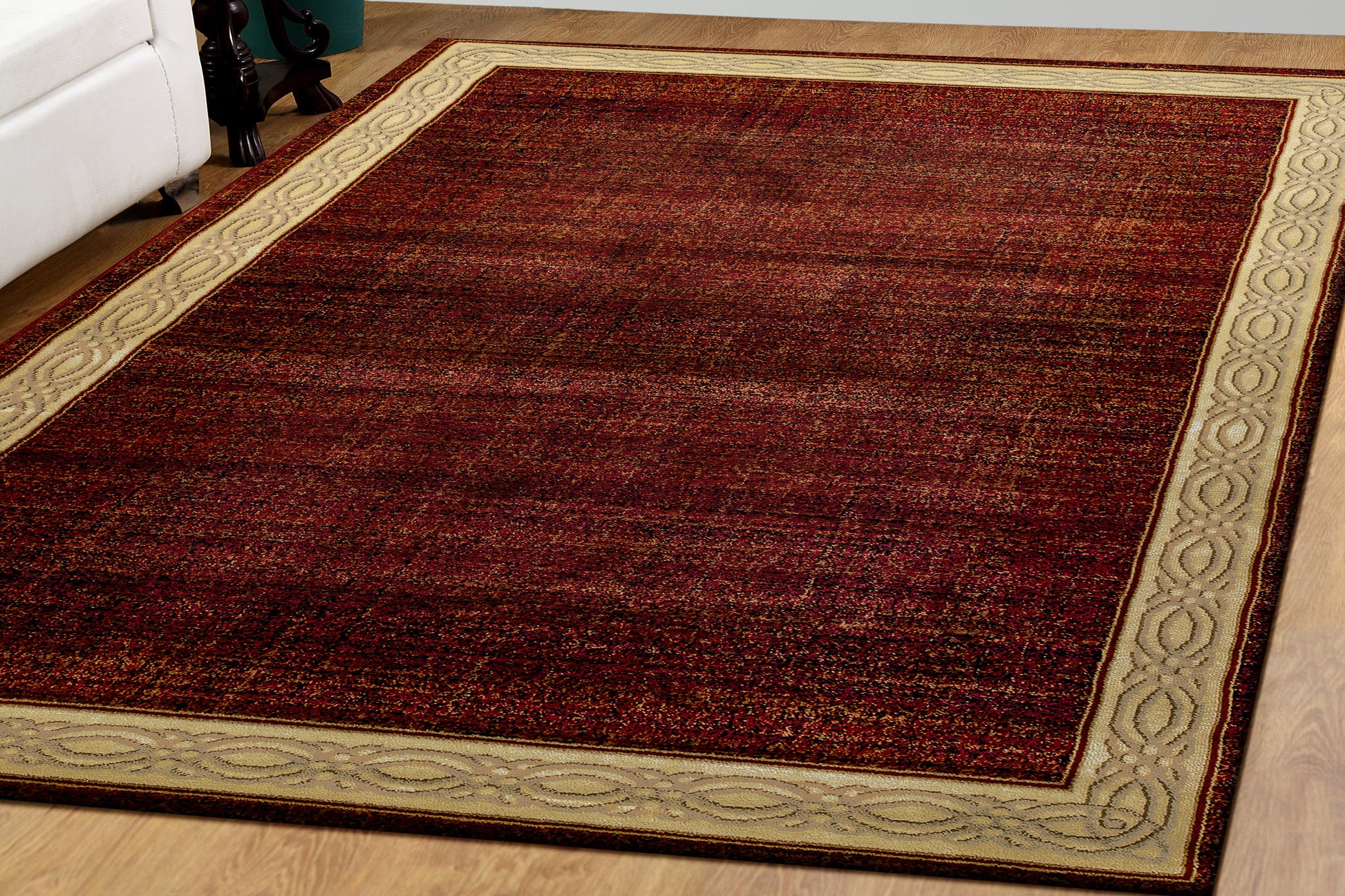 Yazd Contemporary Red Modern Medium Pile Rug