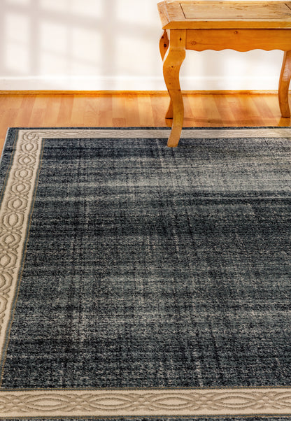 Yazd Traditional Blue/Grey Classic Medium Pile Rug