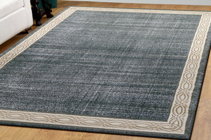 Yazd Traditional Blue/Grey Classic Medium Pile Rug