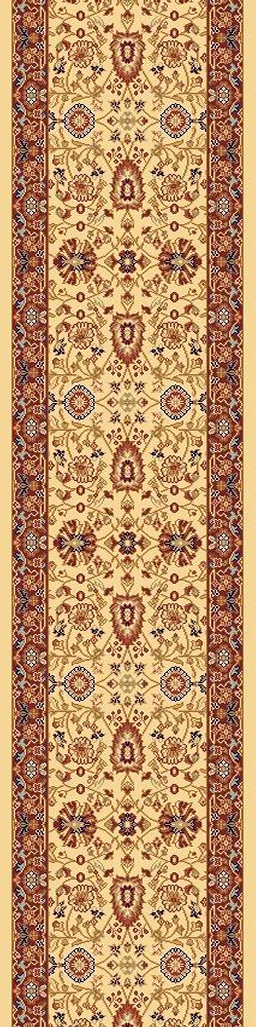 Yazd Traditional Cream/Red Classic Medium Pile Rug