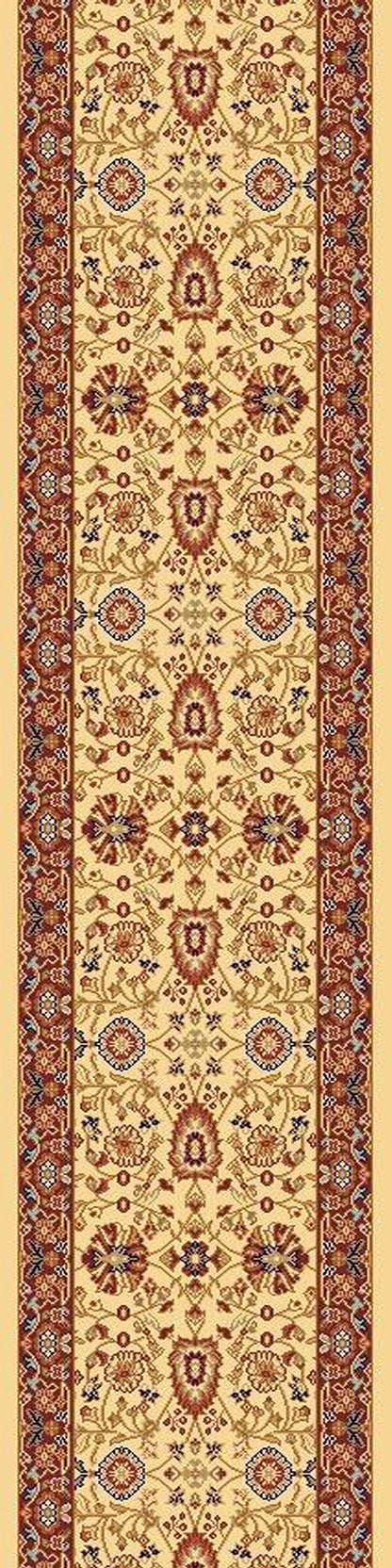 Yazd Traditional Cream/Red Classic Medium Pile Rug