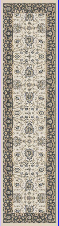 Yazd Traditional Ivory/Grey Classic Medium Pile Rug