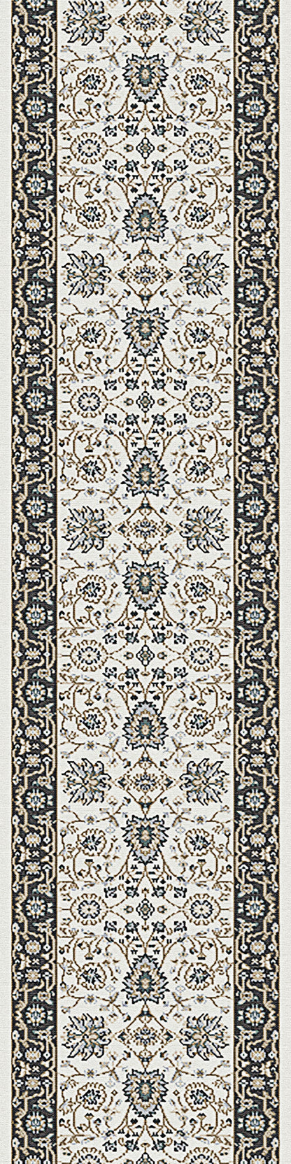 Yazd Traditional Ivory/Grey Classic Medium Pile Rug