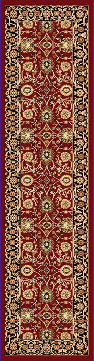 Yazd Traditional Red/Black Classic Medium Pile Rug