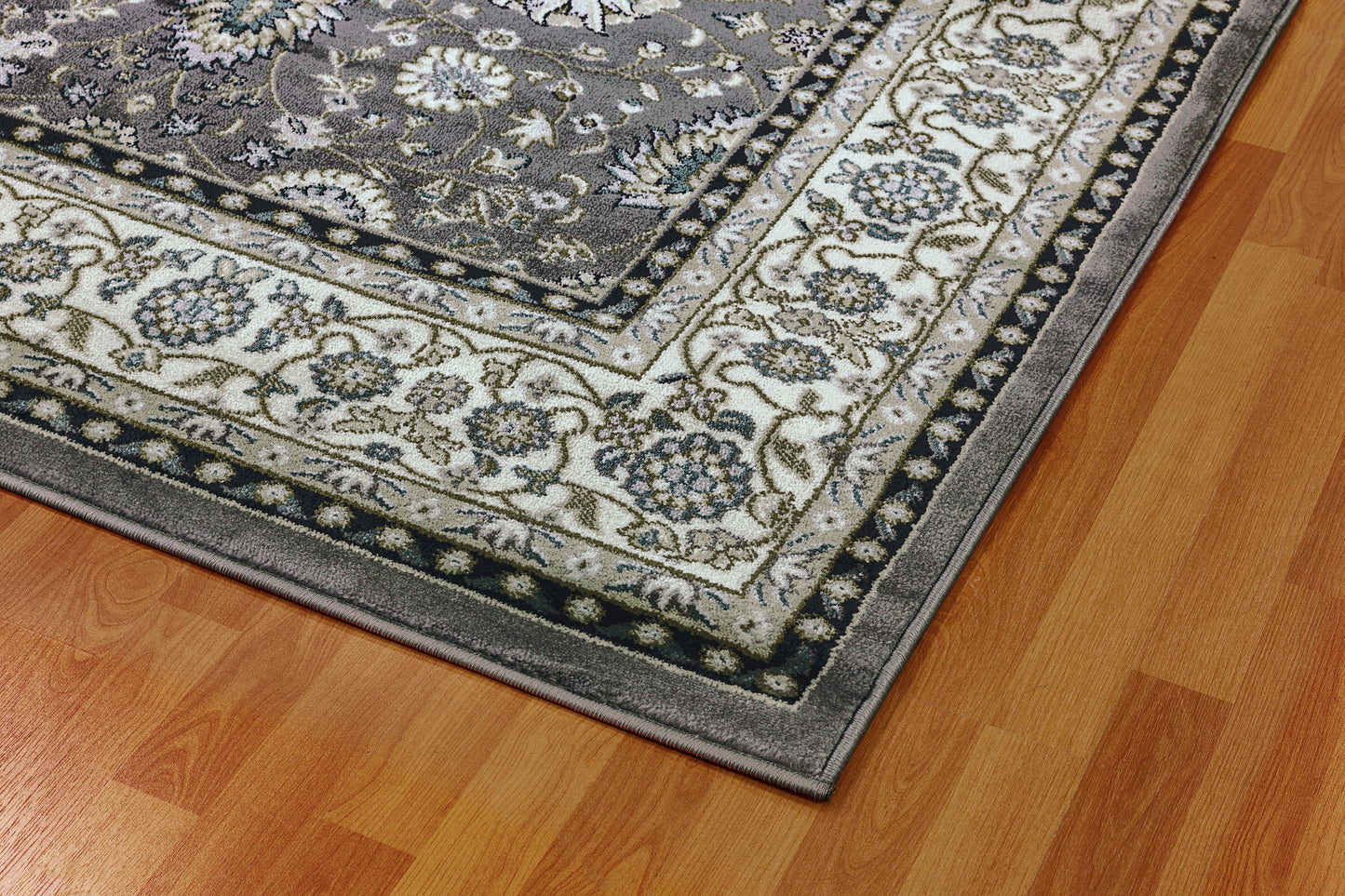 Yazd Traditional Grey/Ivory Classic Medium Pile Rug