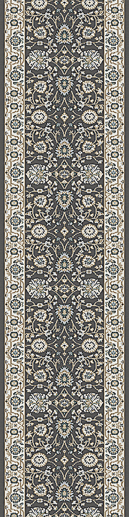 Yazd Traditional Grey/Ivory Classic Medium Pile Rug