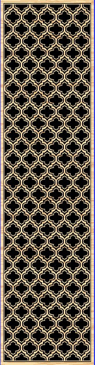 Yazd Contemporary Black Geometric Medium Pile Rug