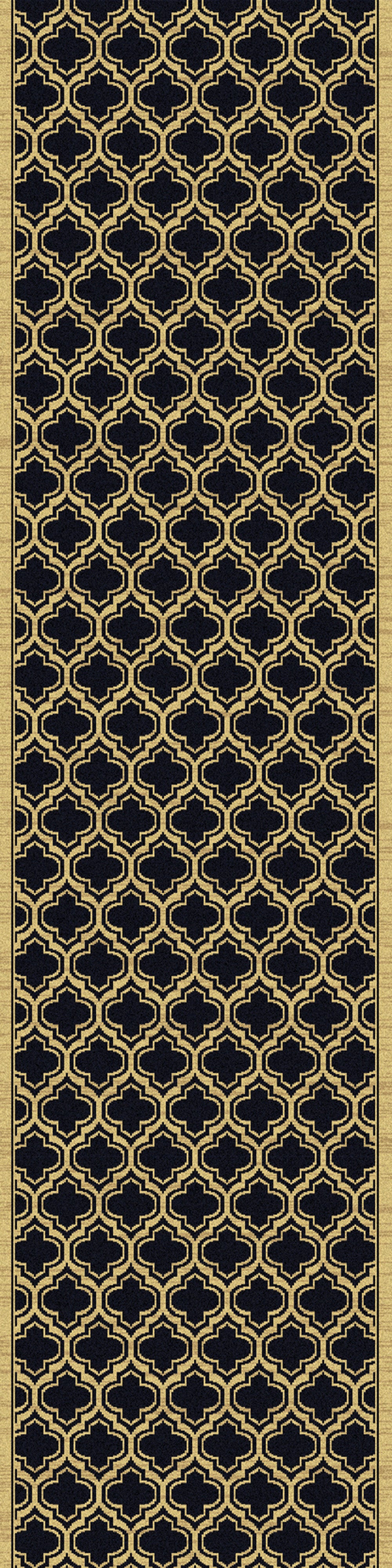 Yazd Contemporary Black Geometric Medium Pile Rug