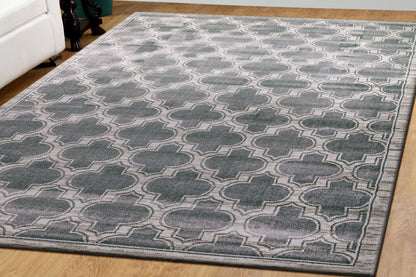 Yazd Traditional Grey/Ivory Classic Medium Pile Rug