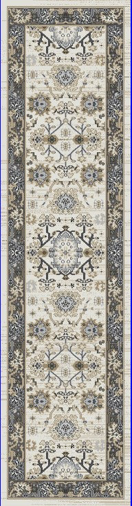 Yazd Traditional Ivory/Grey Classic Medium Pile Rug