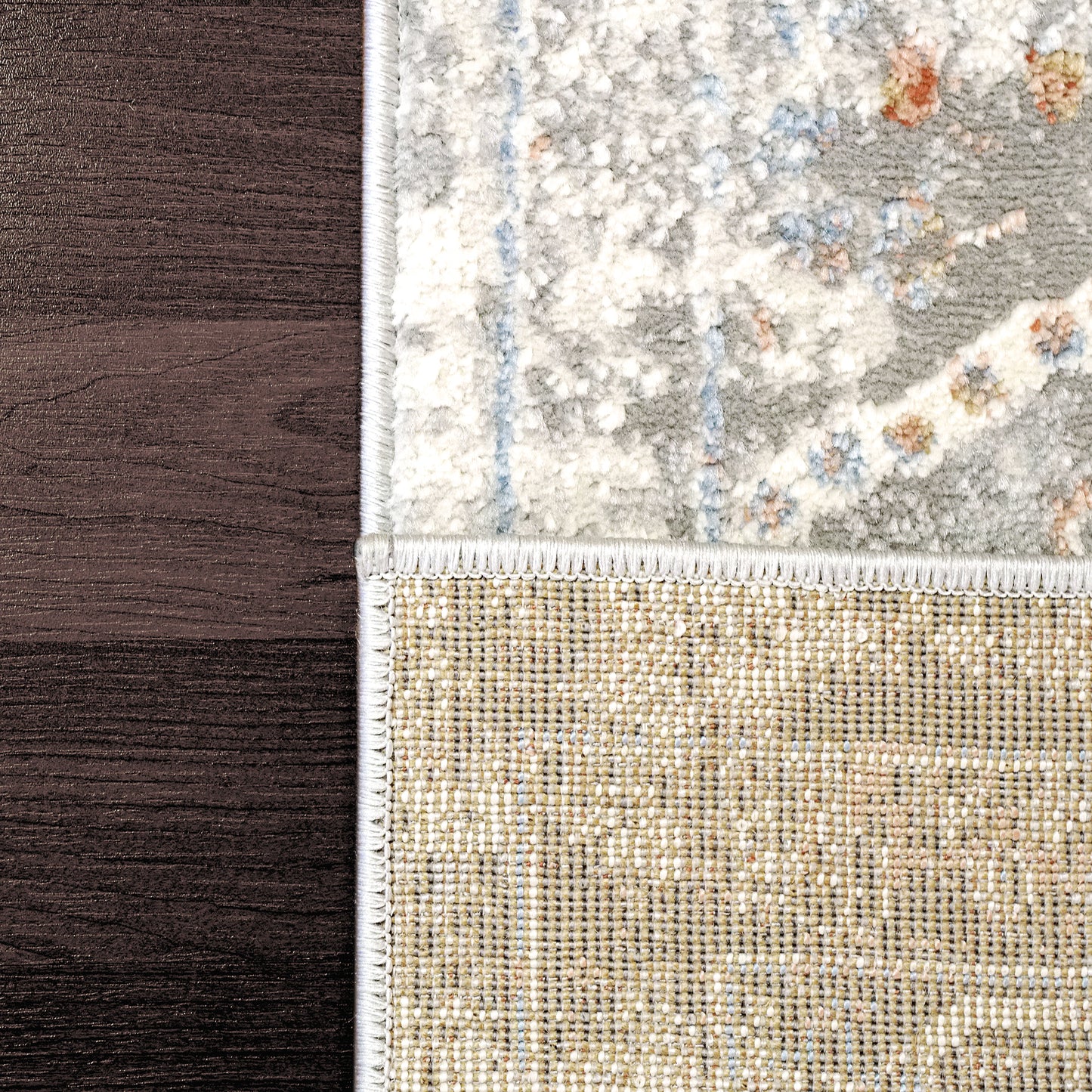Zen Transitional Grey/Blue Abstract Medium Pile Rug