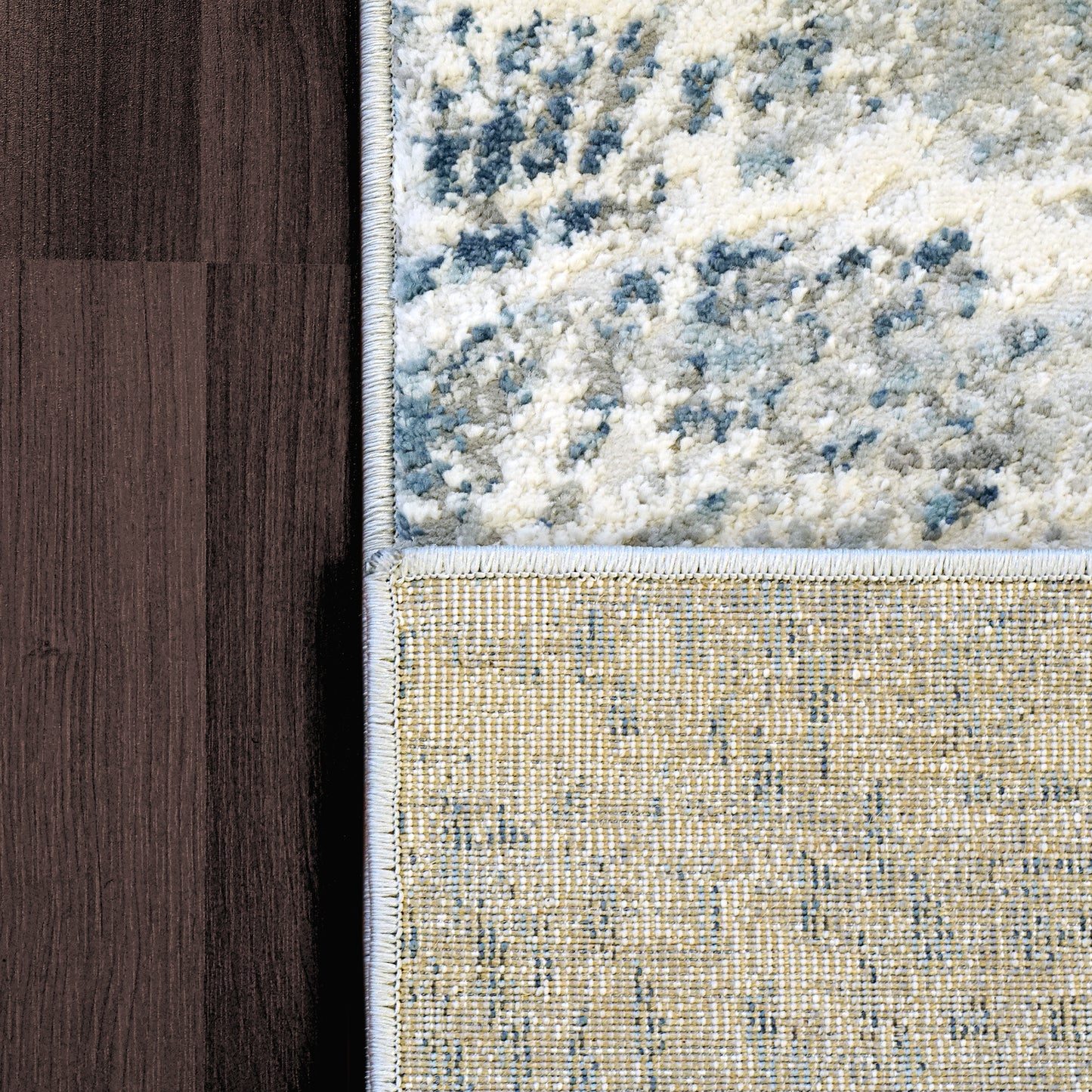 Zen Contemporary Grey/Blue Abstract Medium Pile Rug