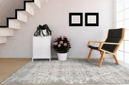 Zen Modern Grey Abstract Medium Pile Rug