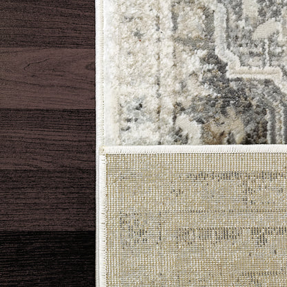 Zen Transitional Grey Abstract Medium Pile Rug
