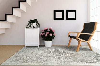 Zen Transitional Grey Abstract Medium Pile Rug