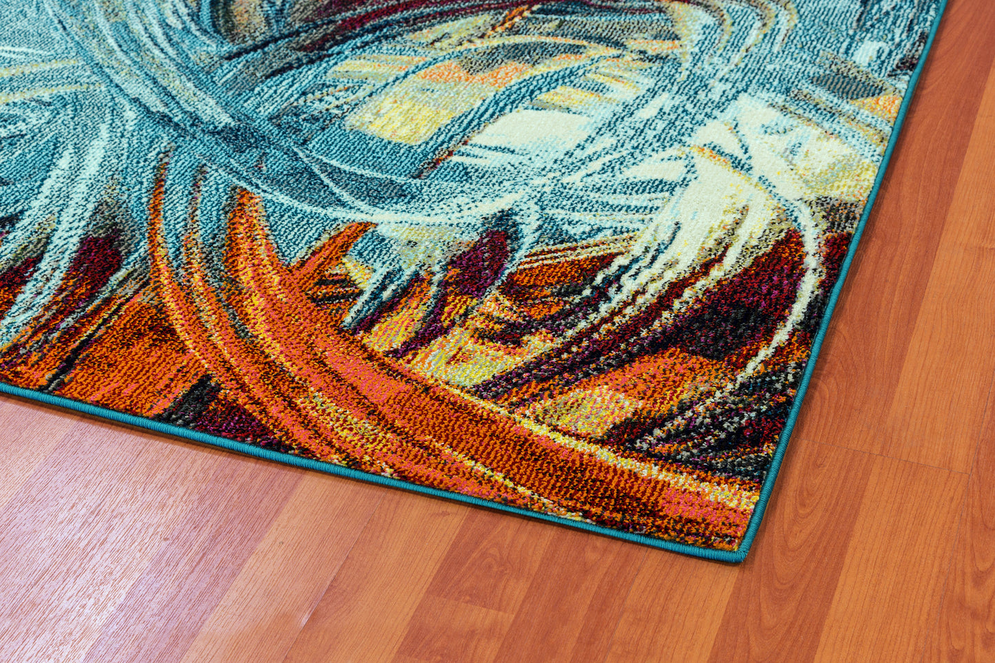 Zodiac Contemporary Blue/Multi Abstract Medium Pile Rug