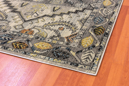 Zodiac Transitional Grey Southwestern Medium Pile Rug