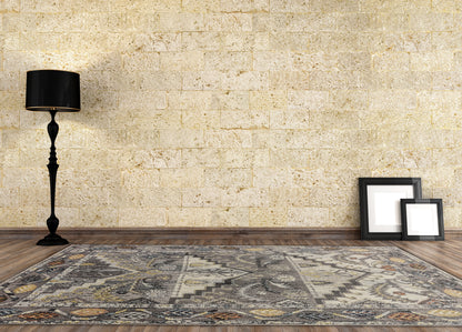 Zodiac Transitional Grey Southwestern Medium Pile Rug