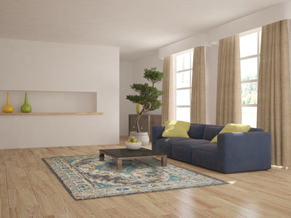 Zodiac Traditional Beige/Grey Oriental Medium Pile Rug